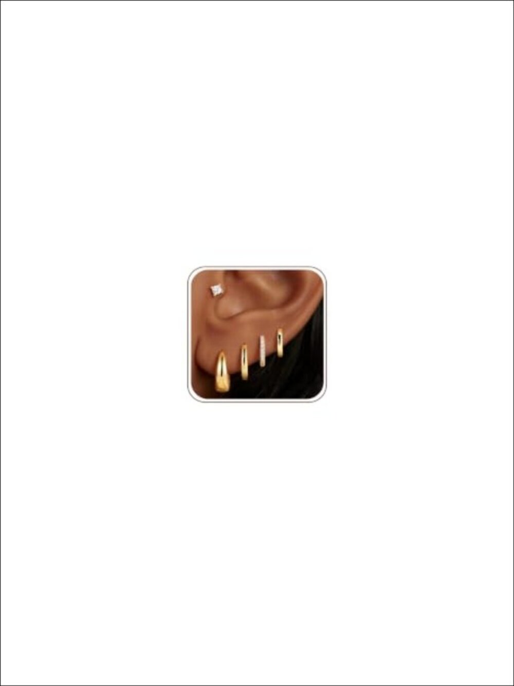 5 Pairs Hypoallergenic Gold Plated Hoop & Stud Earrings for Women
